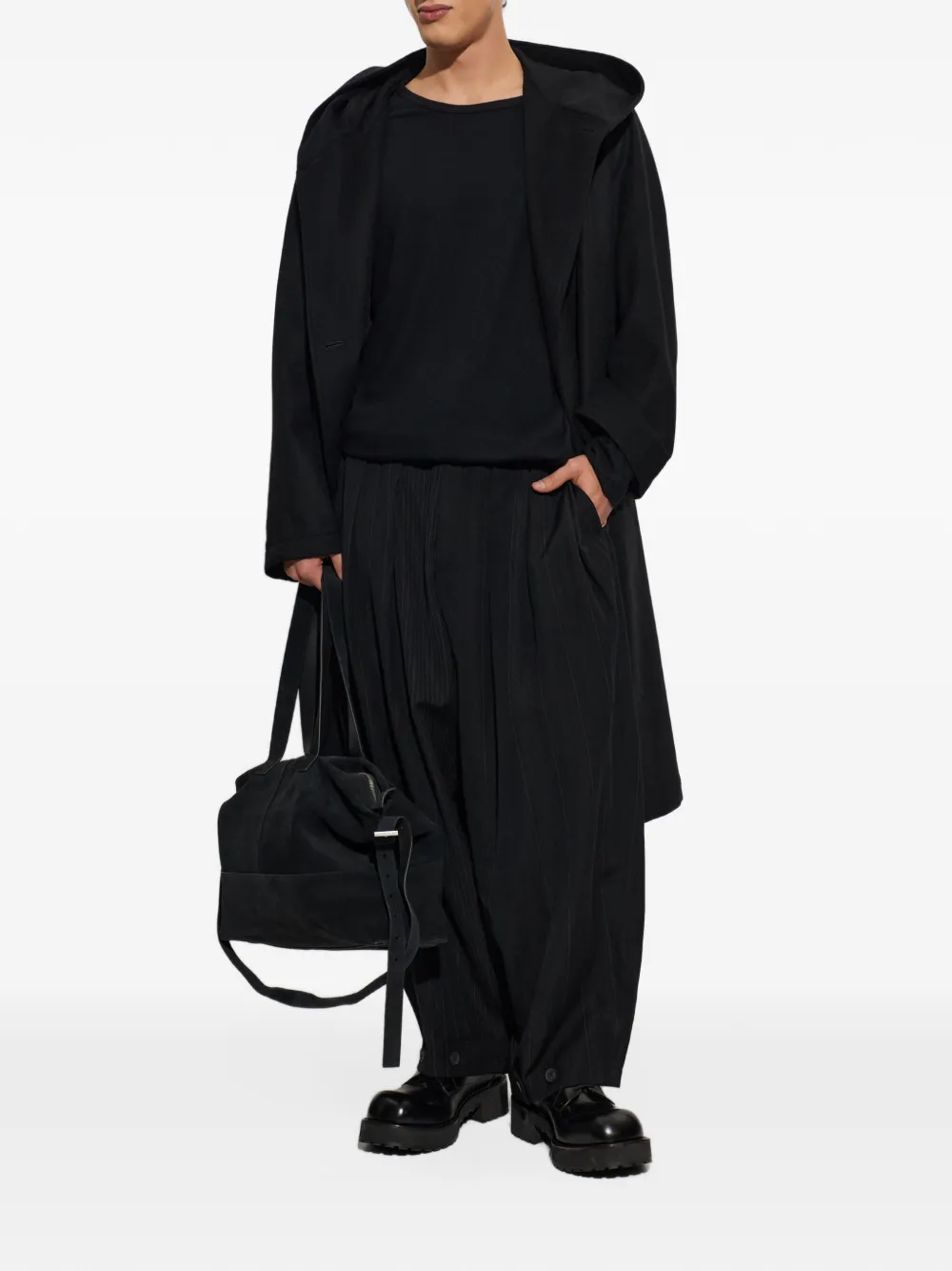 Yohji Yamamoto Jas met capuchon Zwart