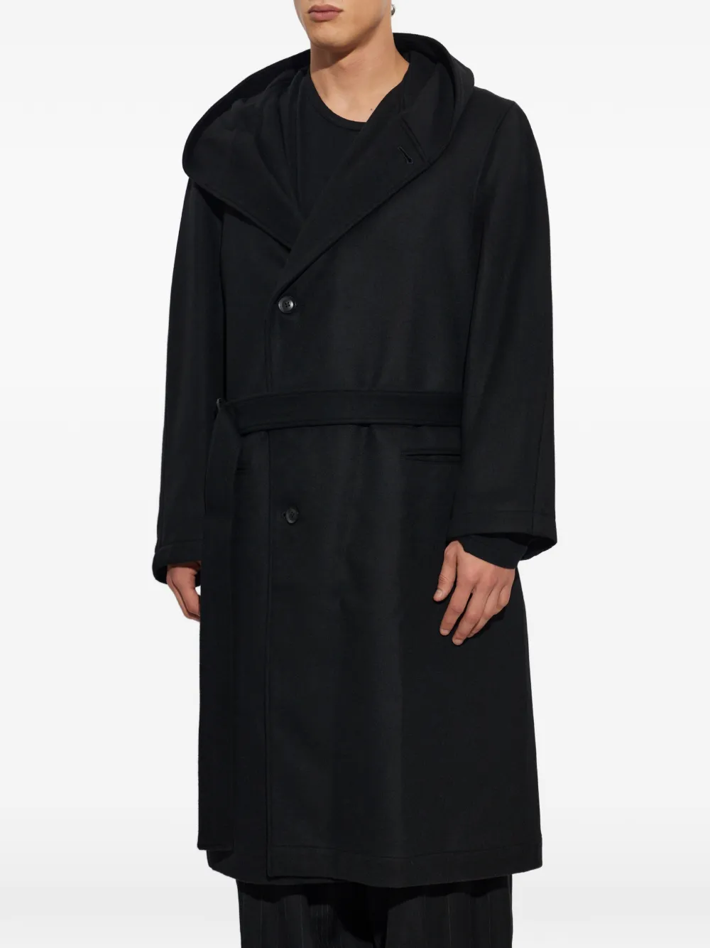 Yohji Yamamoto Jas met capuchon Zwart