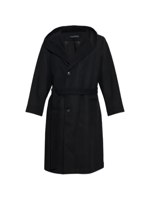 Yohji Yamamoto manteau ceinturé à capuche