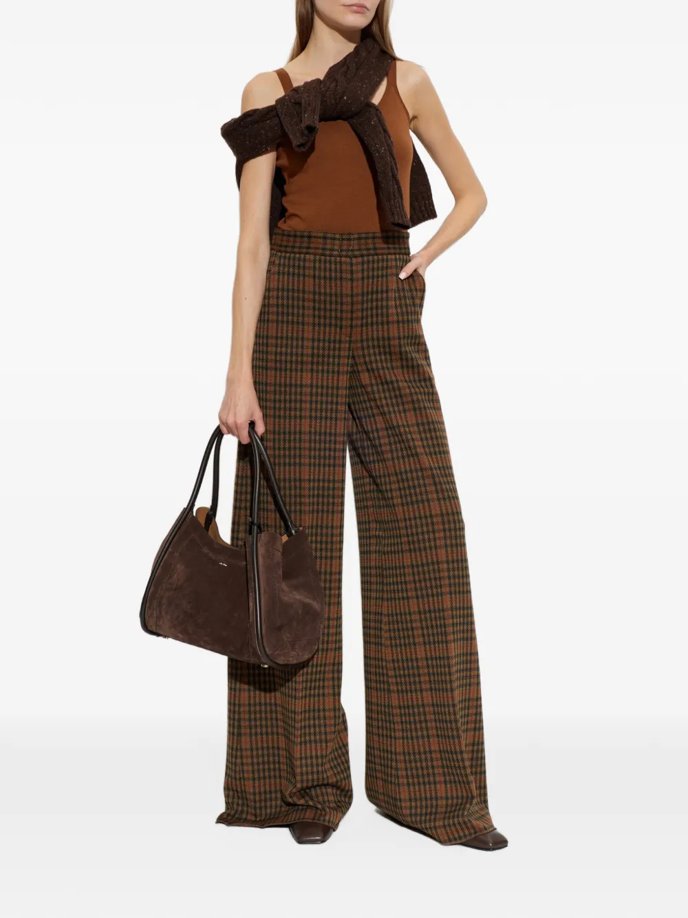 Max Mara sleeveless wool yarn sweater tobacco Bruin