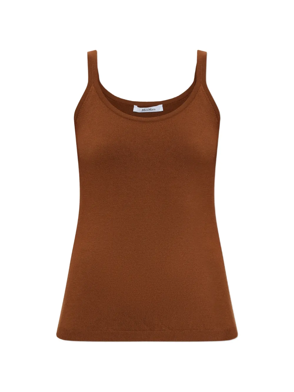 Max Mara sleeveless wool yarn sweater tobacco Bruin