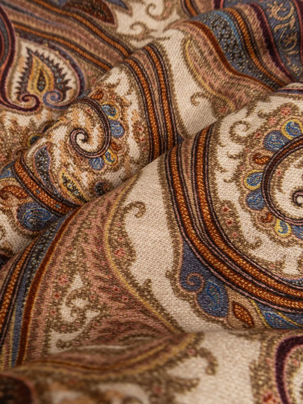 ETRO Paisley raw-edge scarf Beige