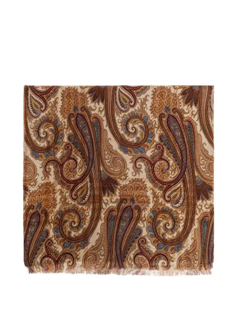 ETRO Paisley raw-edge scarf