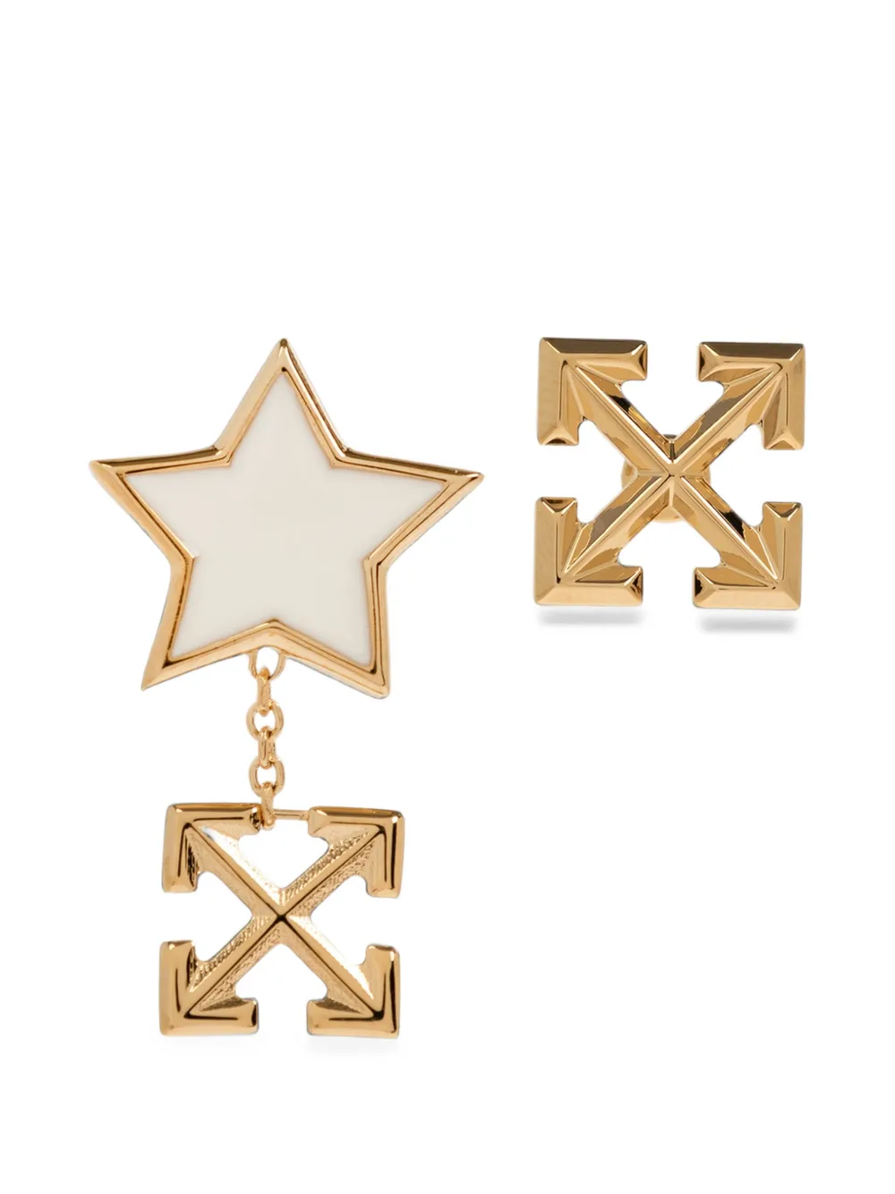 Off-White Arrows star-pendant earrings - Gold