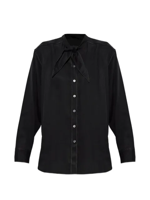 Paul Smith tie-neck contrast-stitch shirt
