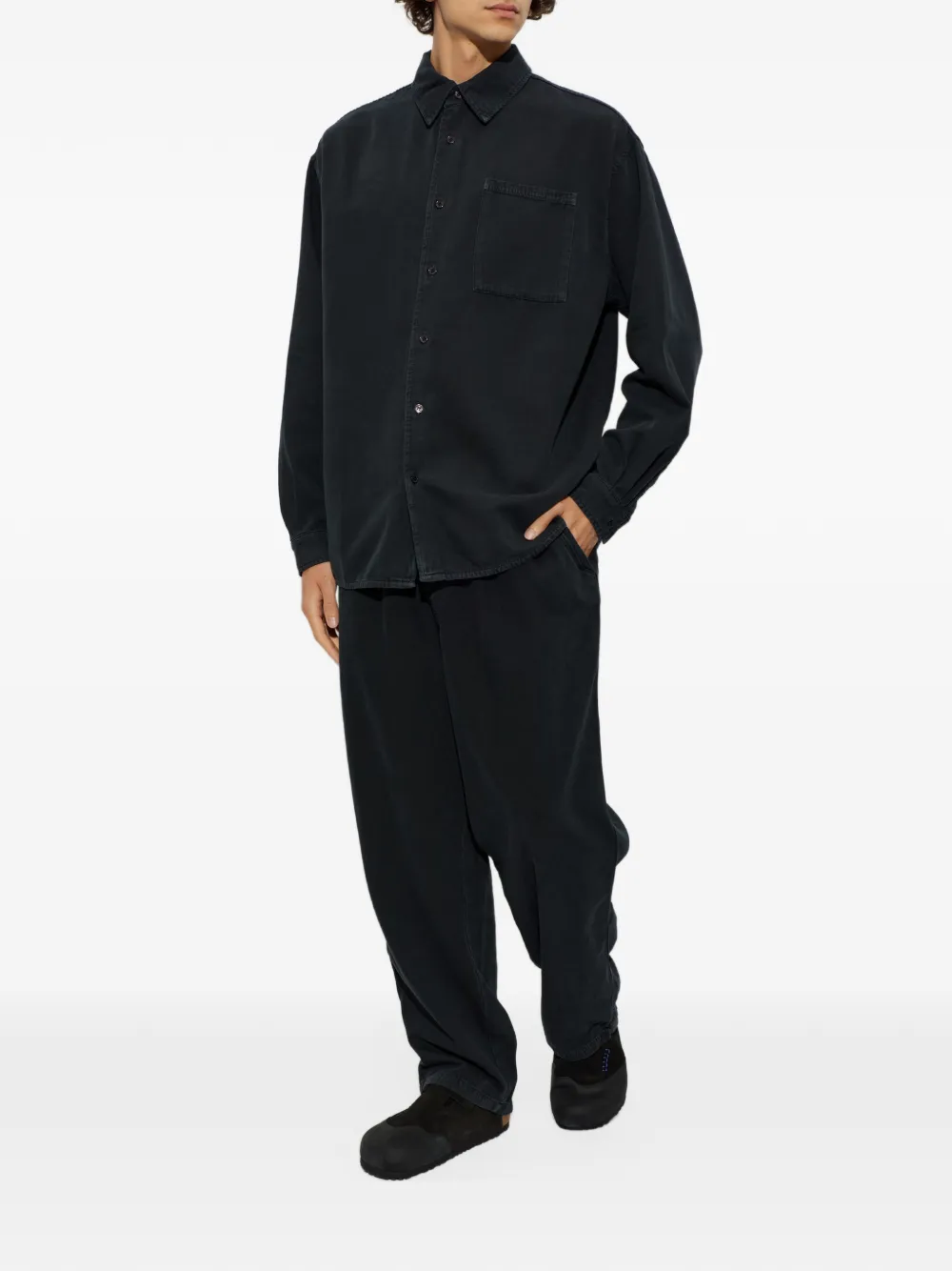 American Vintage Lycaz wide-leg track pants Zwart