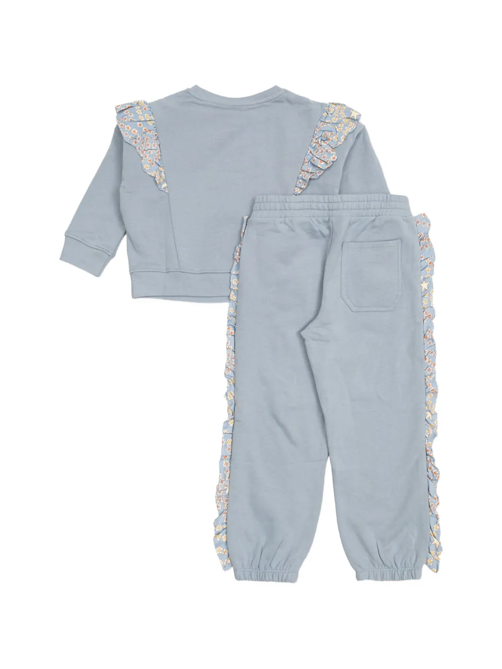 Stella McCartney Kids ruffled star-print tracksuit Blauw