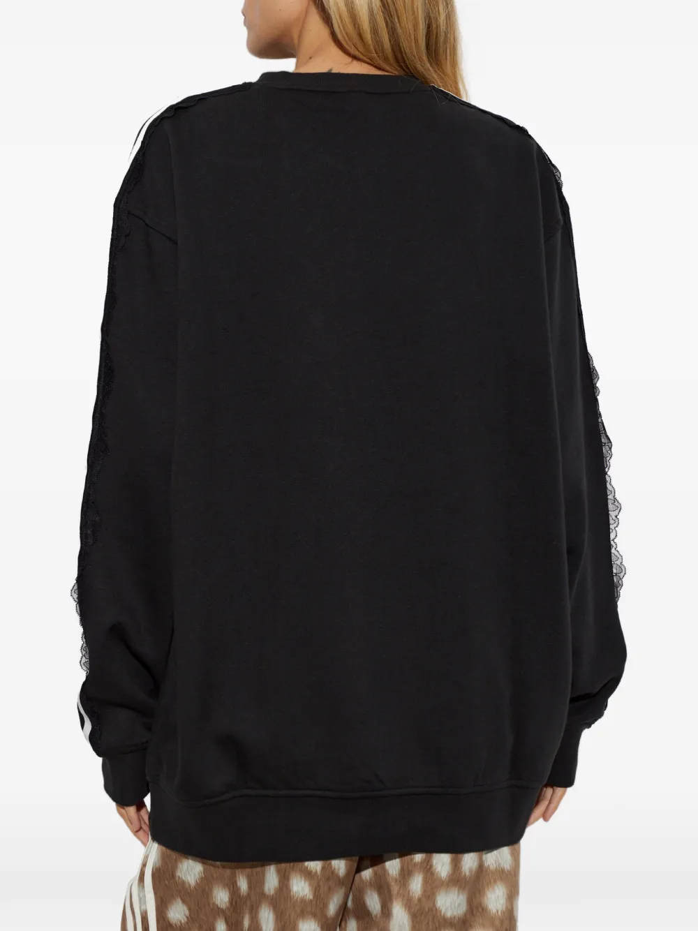 adidas Sweater met geborduurd logo en kanten afwerking Zwart