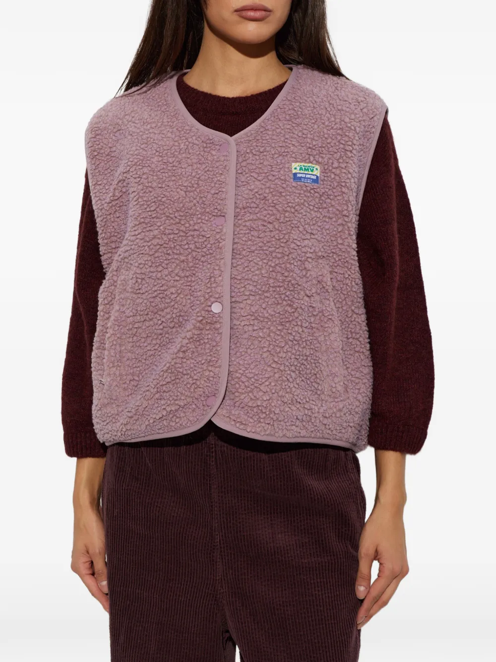 American Vintage Hoktown bodywarmer met lammy-effect Roze