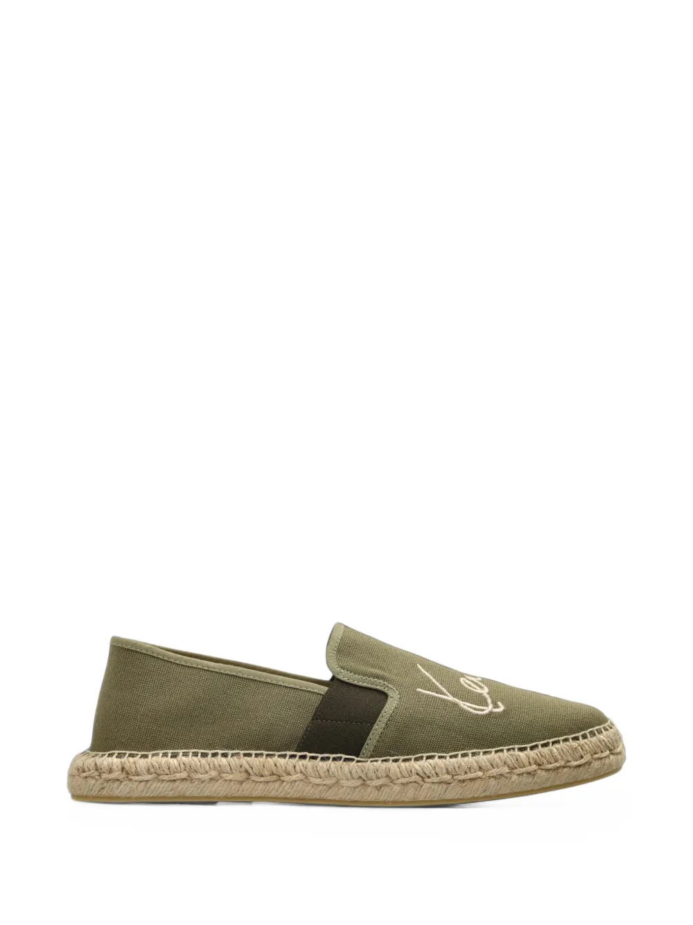 Kenzo Signature logo-embroidered espadrilles - Verde