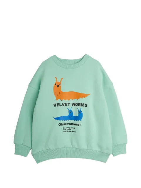 Mini Rodini velvet worms-print sweatshirt