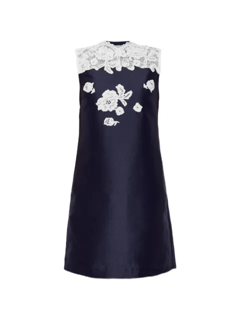 Self-Portrait navy taffeta lace mini dress