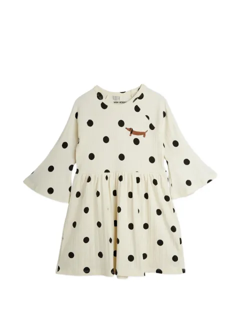 Mini Rodini polka-dot dachshund-embroidered dress