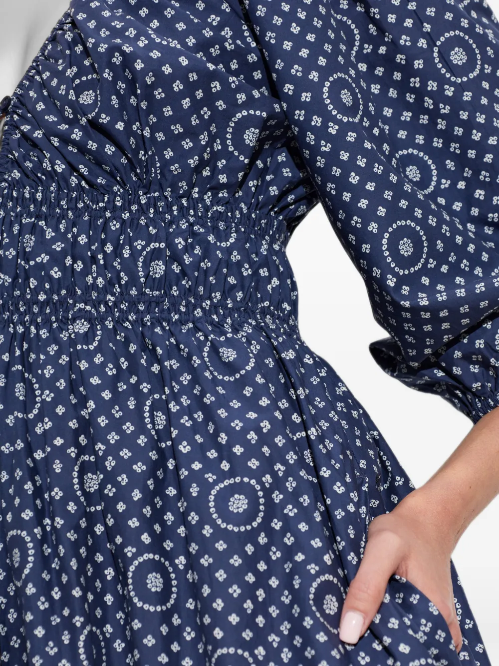 Matteau Gesmockte katoenen jurk Blauw