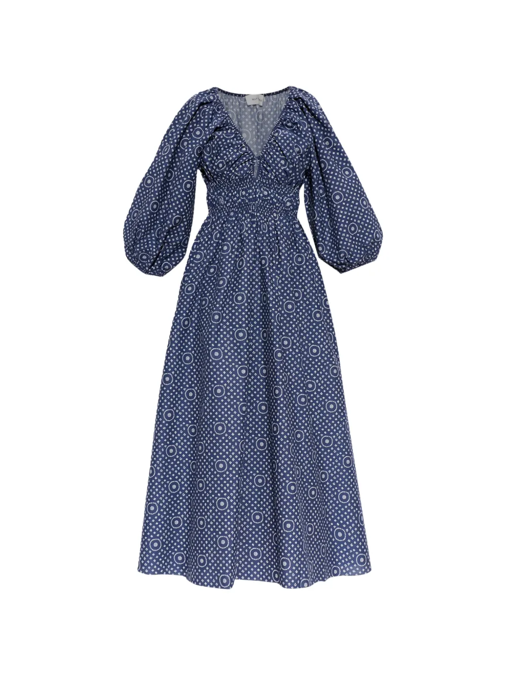 Matteau shirred cotton dress - Blue
