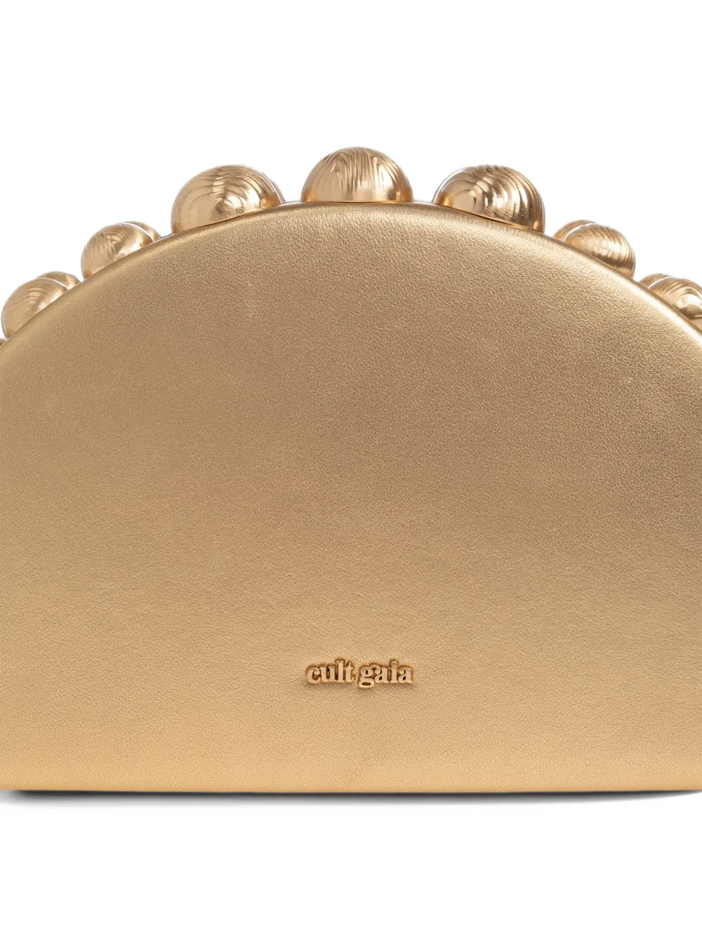 Cult Gaia Gili leren clutch verfraaid met bolvormige details Goud