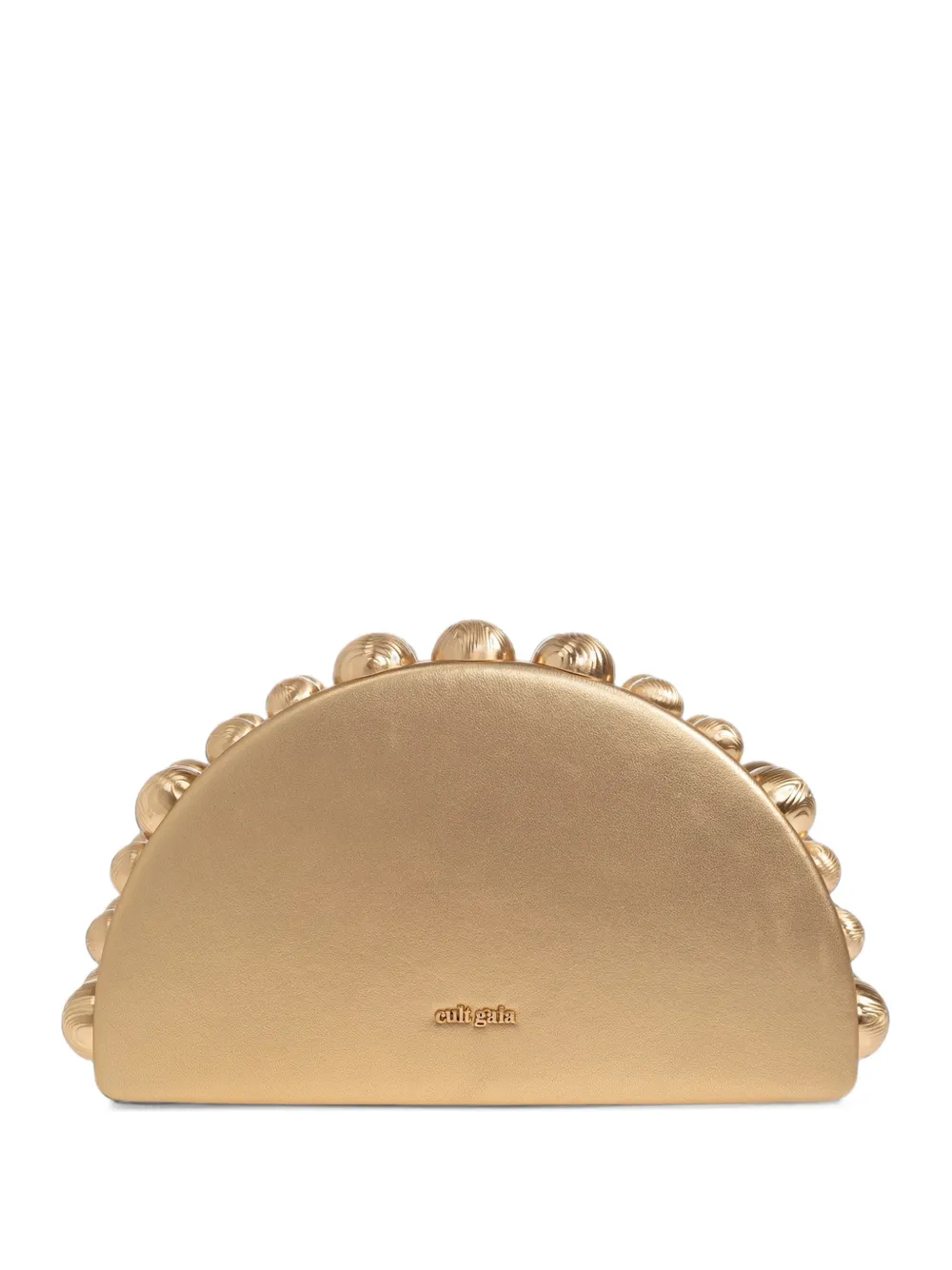 Cult Gaia Gili spherical-embellishment leather clutch bag - Gold