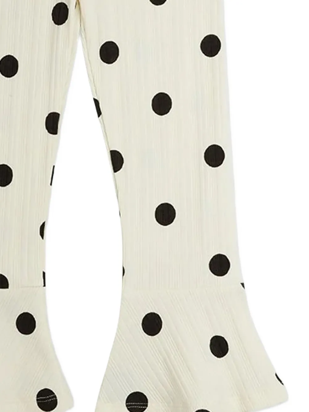 Mini Rodini Flared legging met stippen Beige