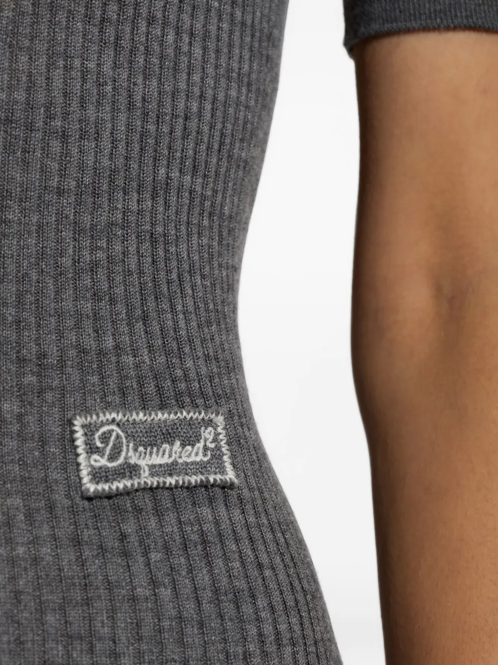DSQUARED2 ribbed-knit polo dress Grijs