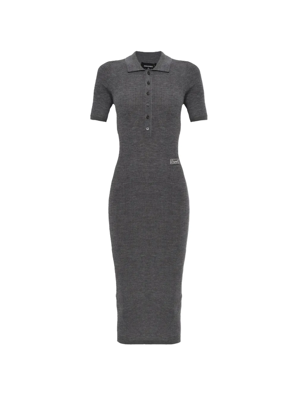 DSQUARED2 ribbed-knit polo dress - Grey