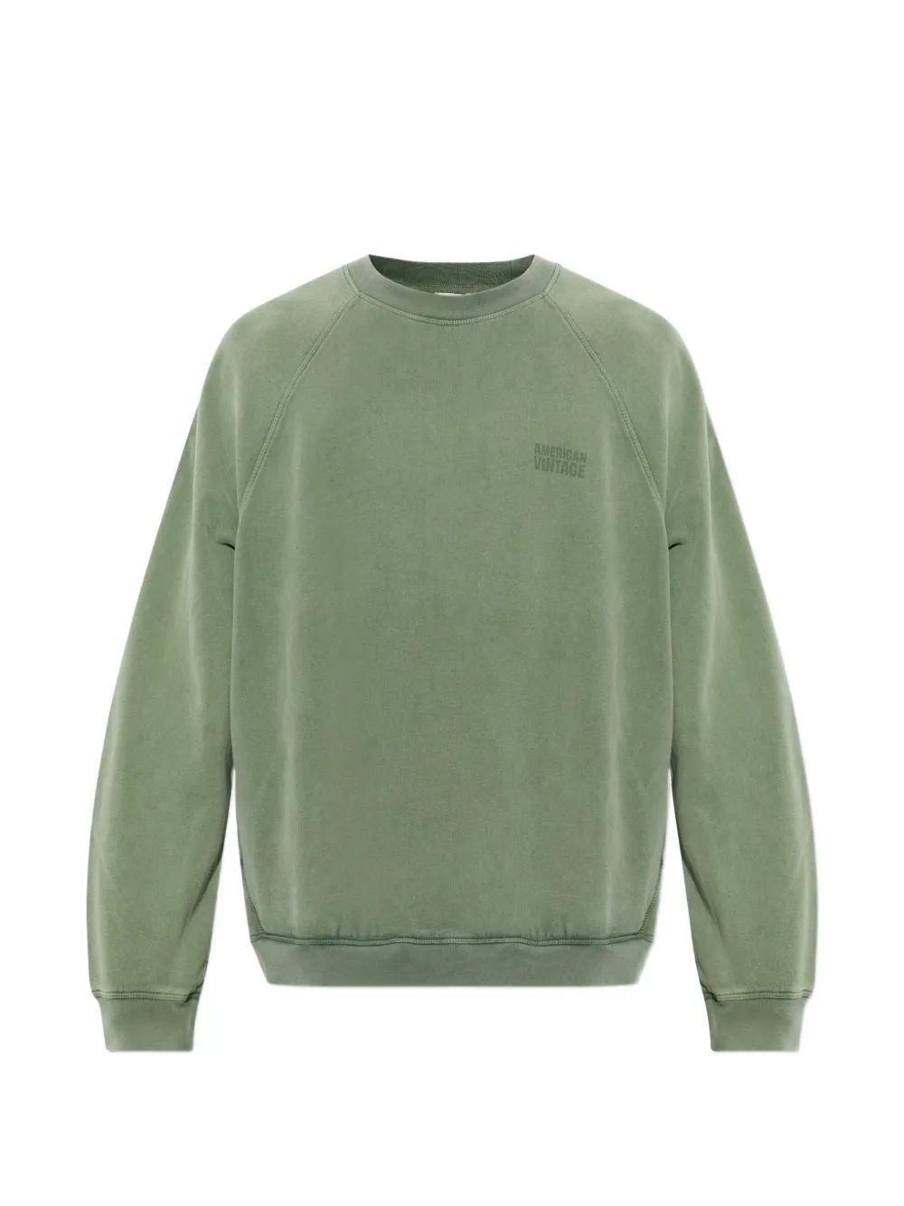 American Vintage Jitbay sweater met logo-print en raglanmouwen Groen