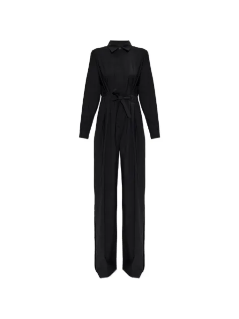Max Mara pure wool canvas jumpsuit - black