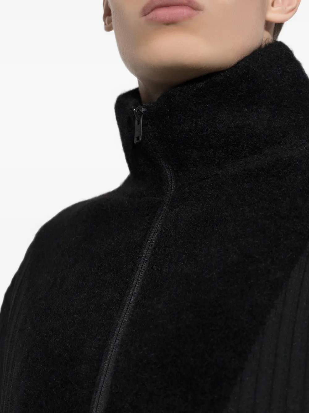 Y-3 Gebreide sweater met halve rits en vlakken met colourblocking Zwart