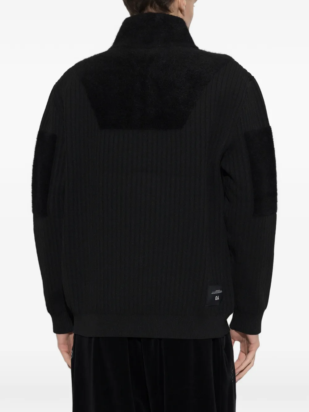 Y-3 Gebreide sweater met halve rits en vlakken met colourblocking Zwart