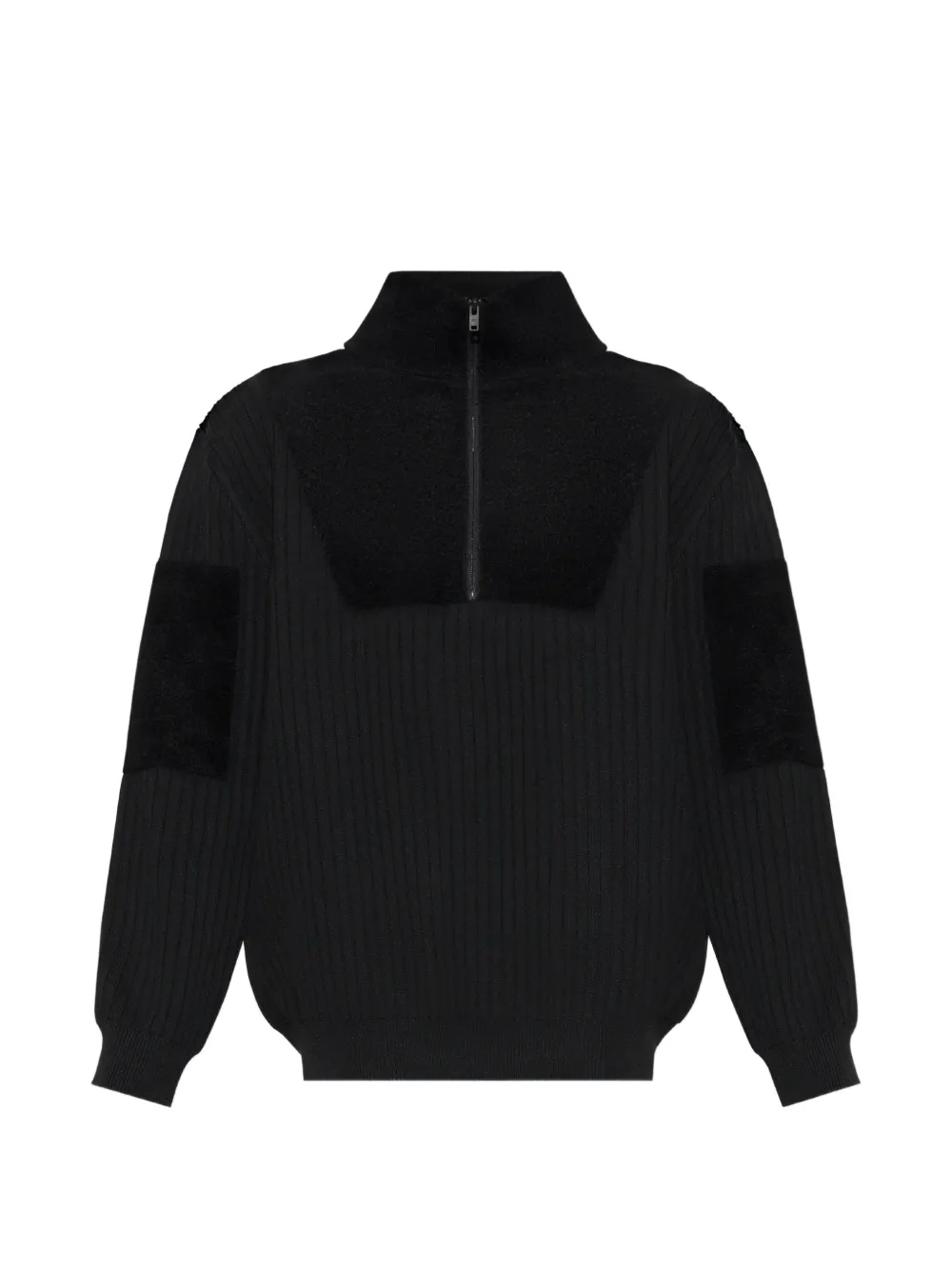 Y-3 Gebreide sweater met halve rits en vlakken met colourblocking Zwart