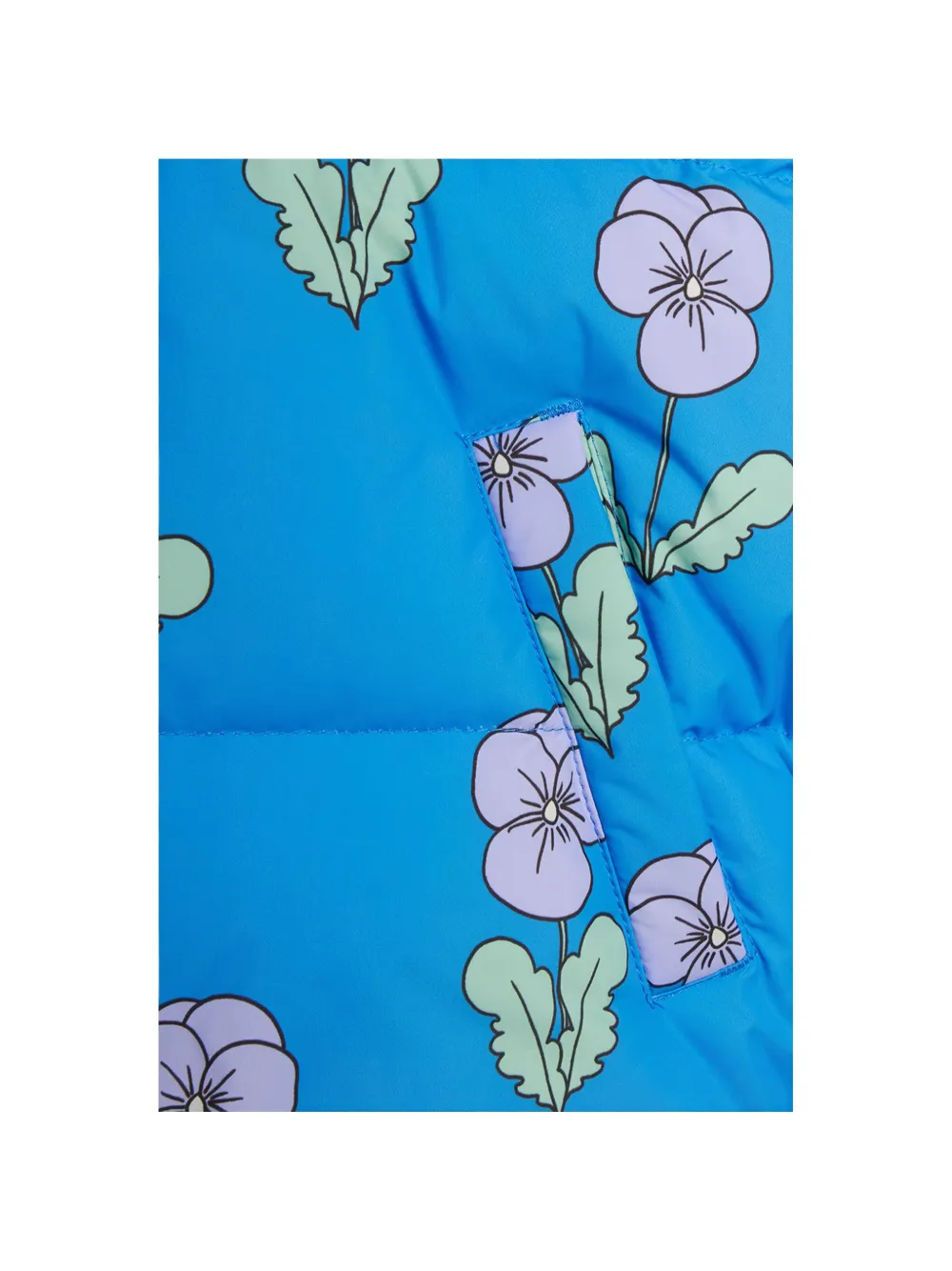 Mini Rodini Violas floral-print insulated jacket Blauw