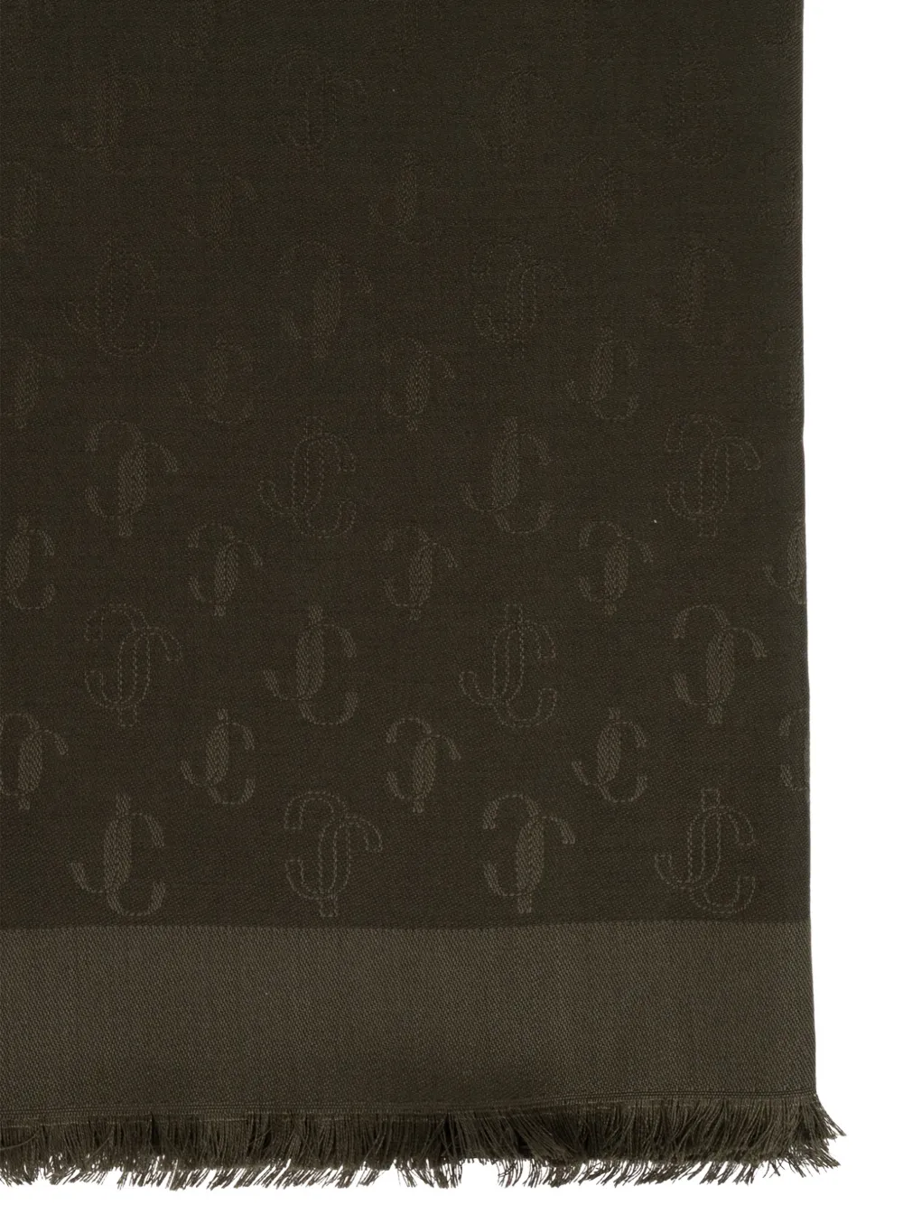 Jimmy Choo monogram frayed scarf Groen