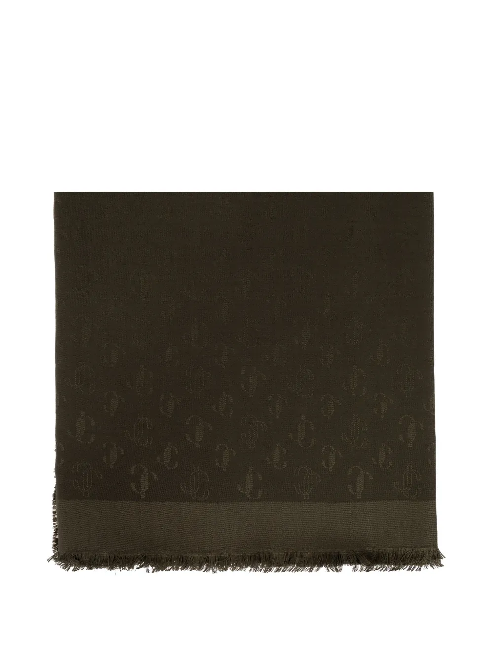 Jimmy Choo monogram frayed scarf - Grün