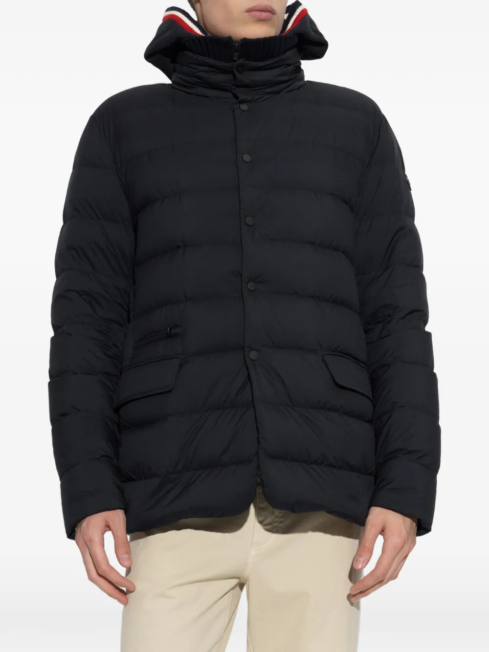 Moncler Elarune donsjack met capuchon Blauw