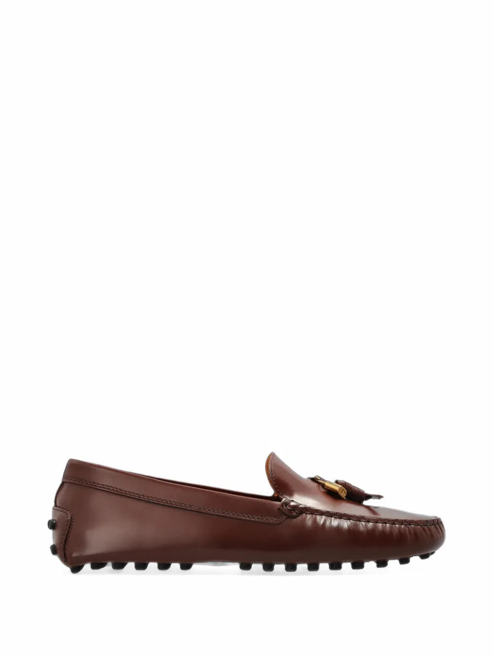 Tod's tassel-detail leather loafers - Marrone