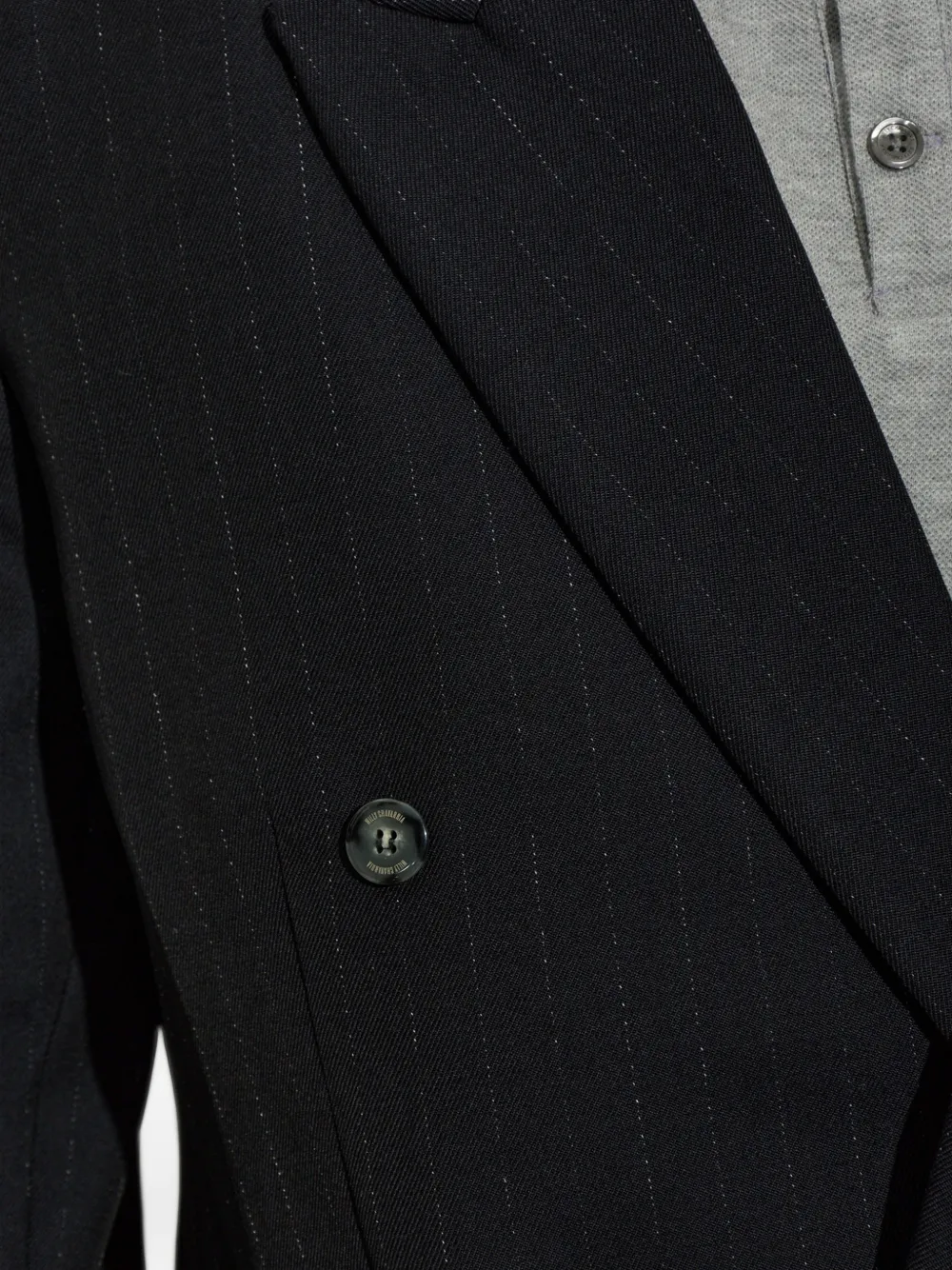 Willy Chavarria Manuel pinstripe double-breasted jacket Zwart