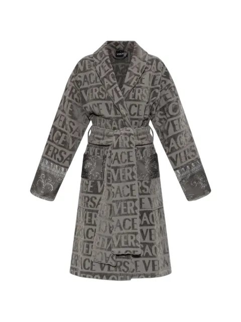 Versace Home Baroque logo-print cotton robe