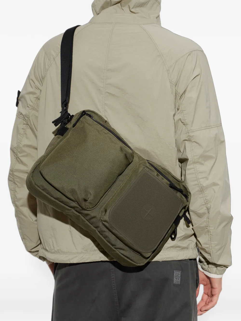 Stone Island 9200006 nylon Panama crossbodytas Groen