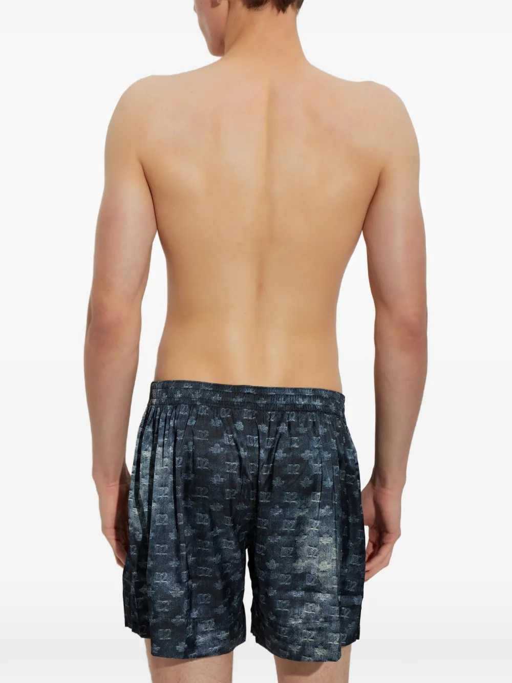 DSQUARED2 logo-print elasticated pyjama shorts Blauw