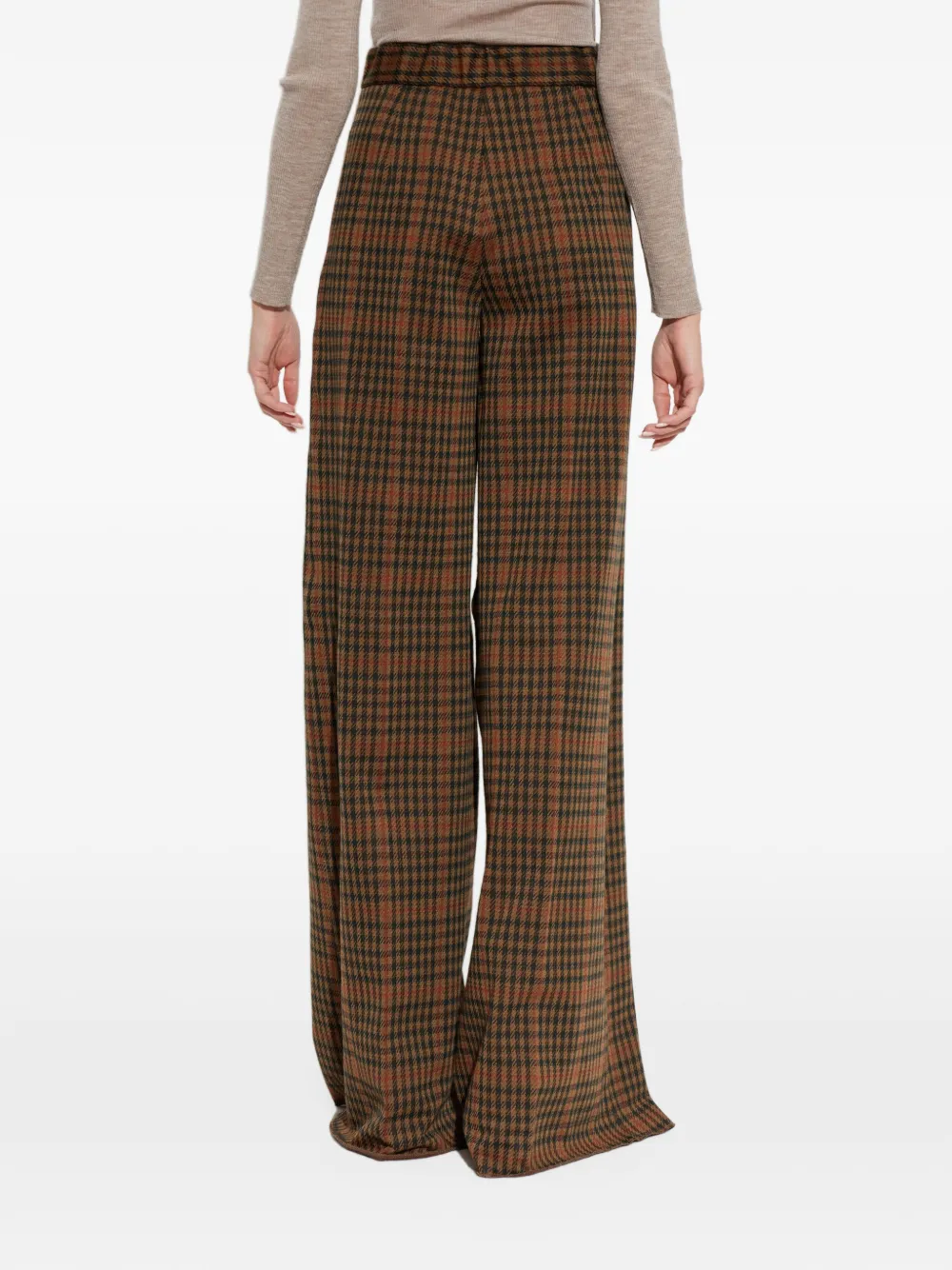 Max Mara Memiro check-pattern wide-leg trousers Bruin
