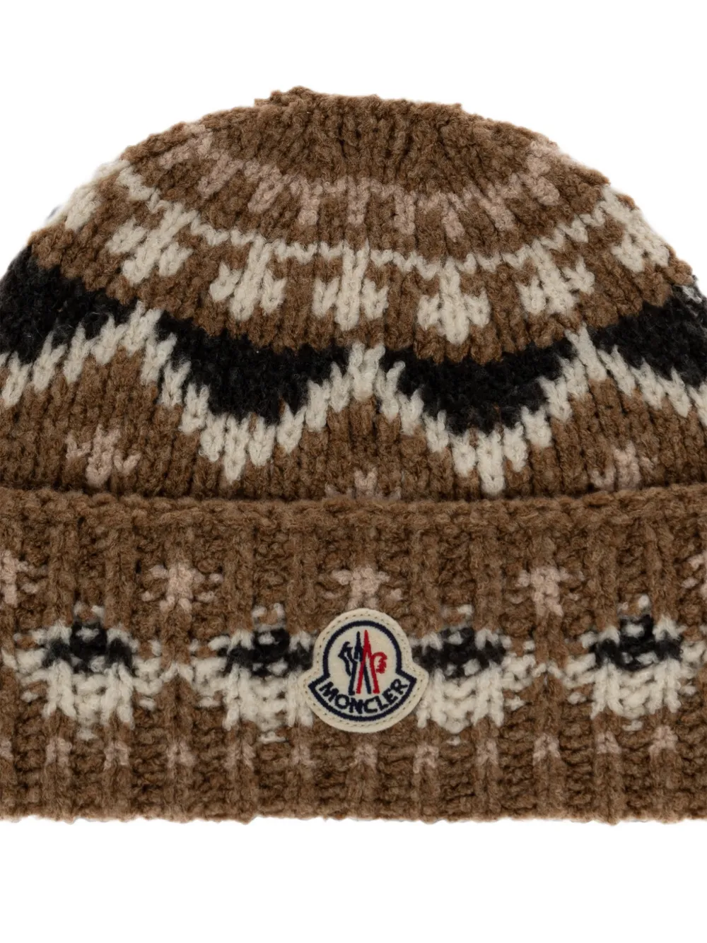 Moncler Muts met Fair Isle-breisel Bruin