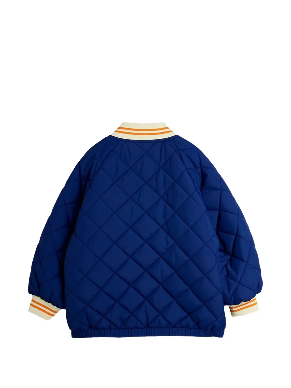 Mini Rodini Ritzratz quilted logo-patch jacket Blauw