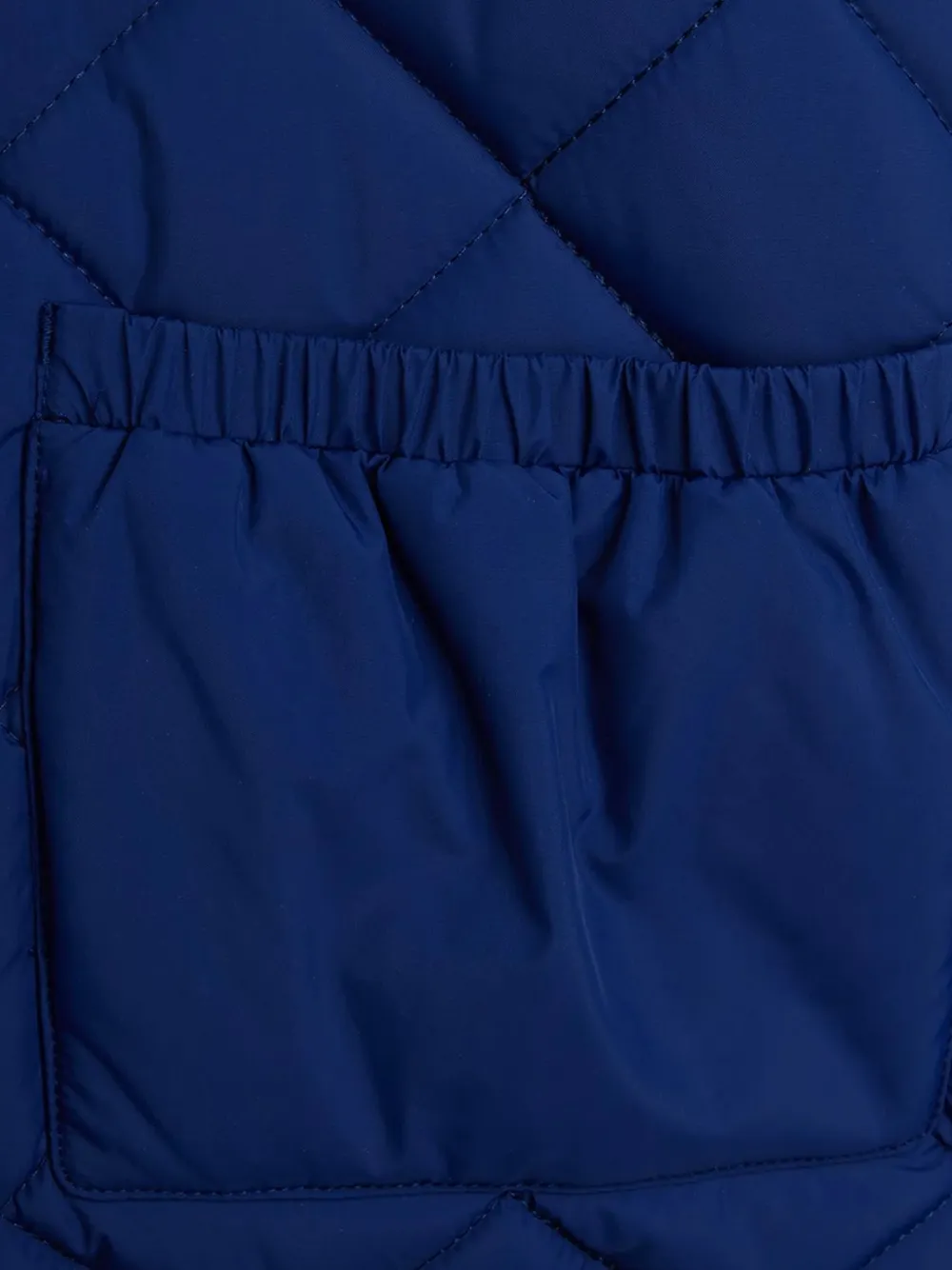 Mini Rodini Ritzratz quilted logo-patch jacket Blauw
