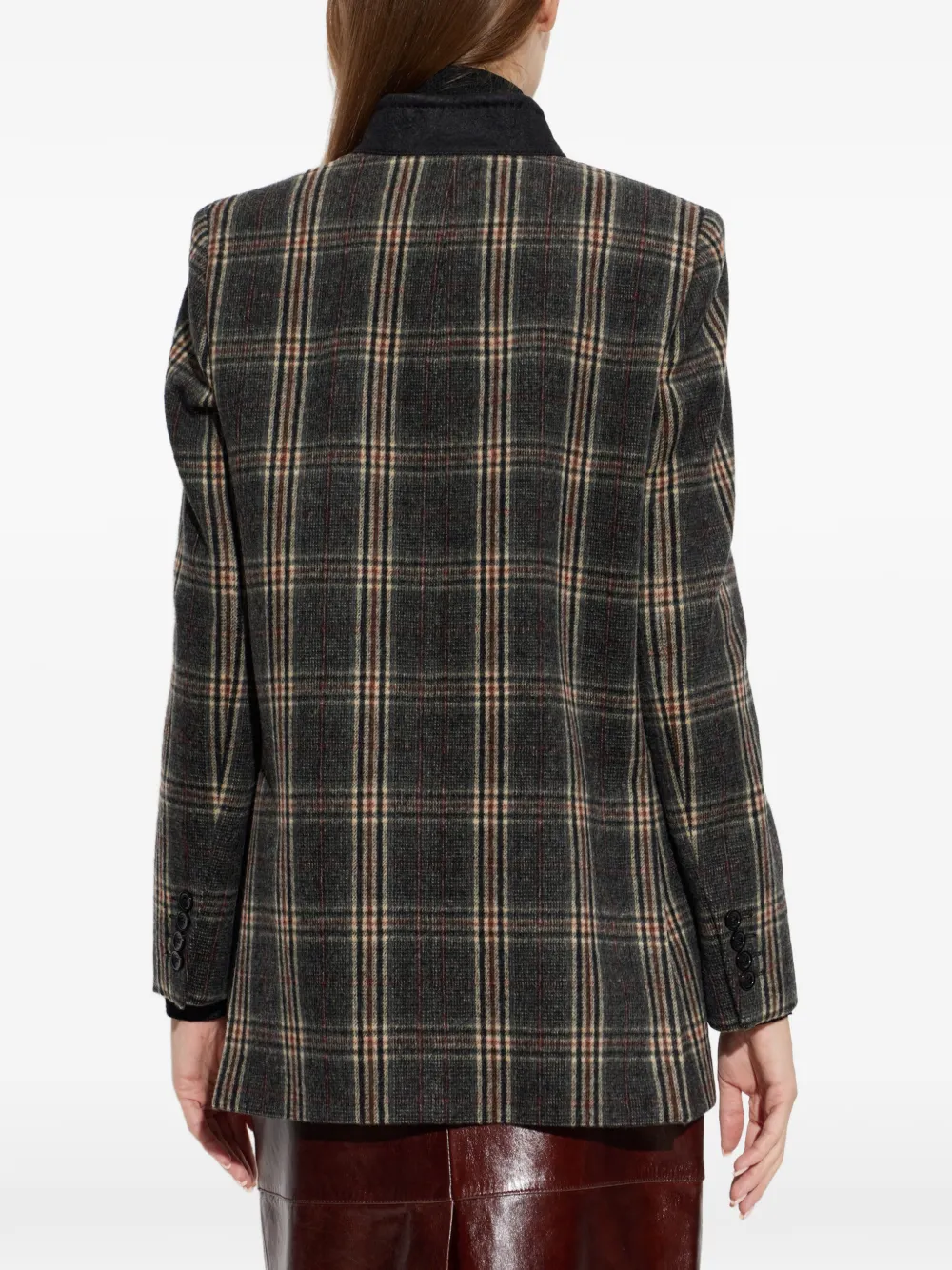 Max Mara Elmo check wool coat Grijs