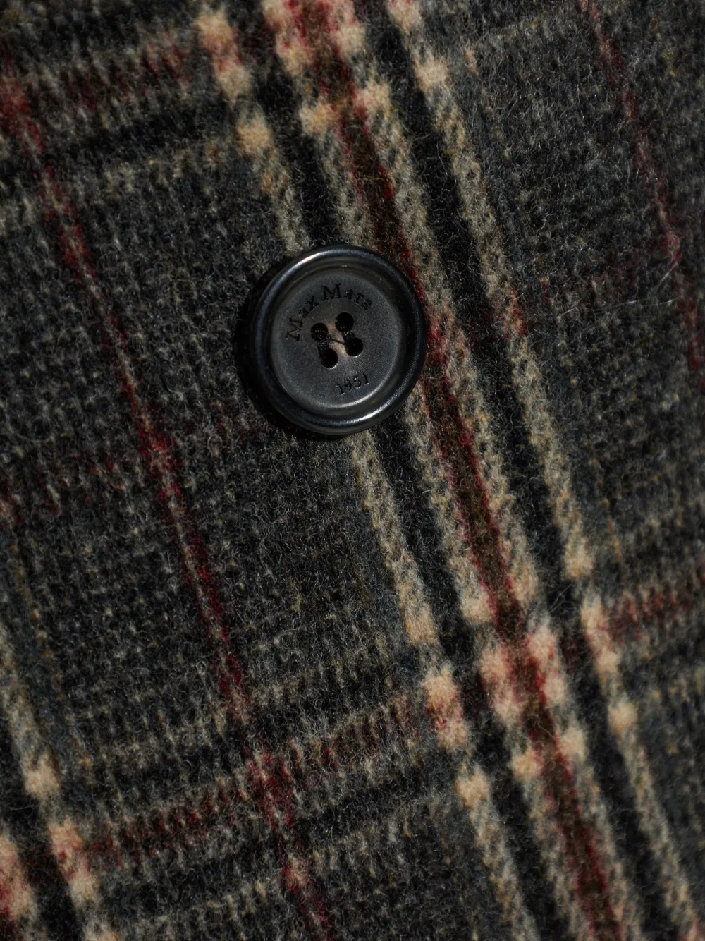 Max Mara Elmo check wool coat Grijs