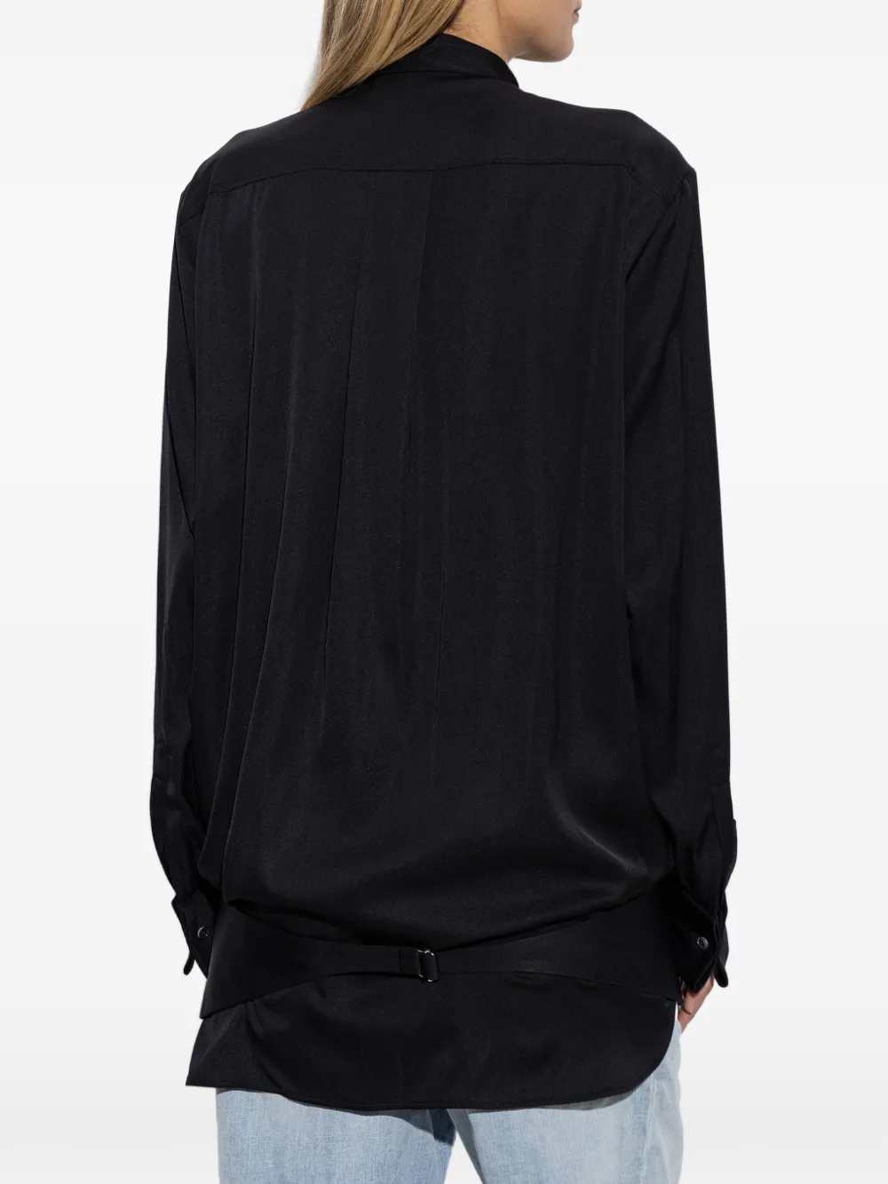 DSQUARED2 pussy-bow silk blouse Zwart