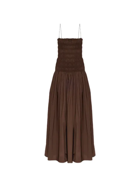 Matteau vestido largo fruncido con cintura caída