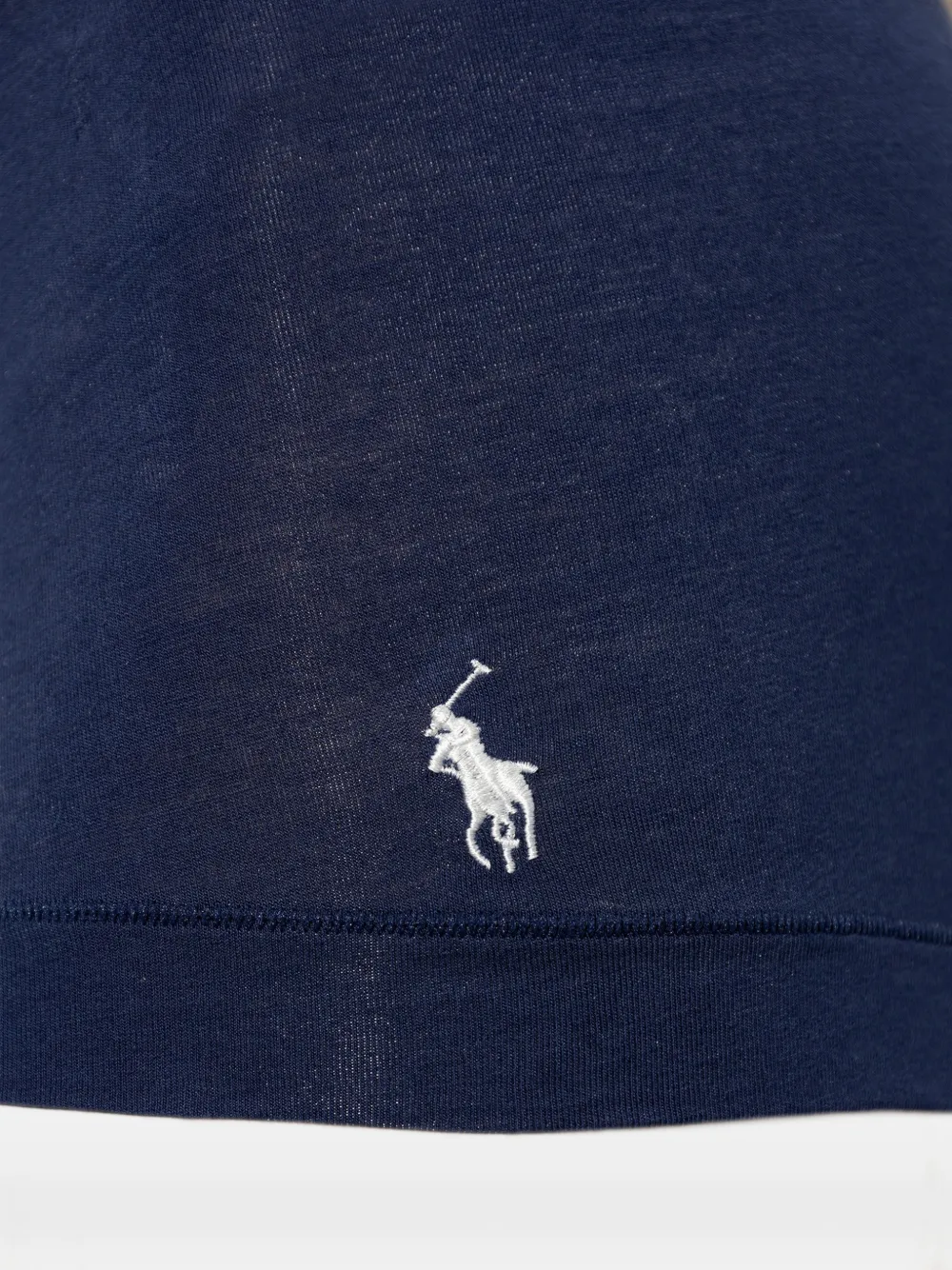 Polo Ralph Lauren logo-embroidered cotton boxer briefs Blauw