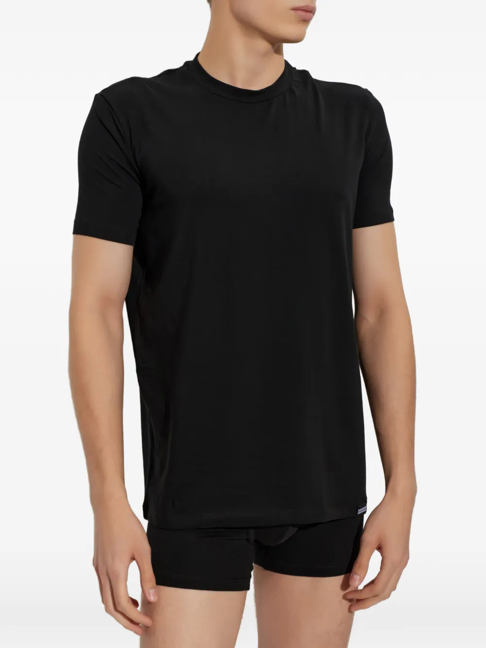 DSQUARED2 logo-print V-neck T-shirt Zwart