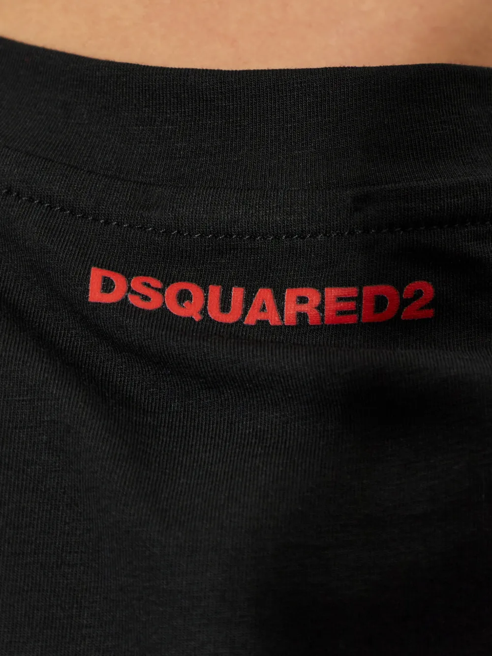 DSQUARED2 logo-print V-neck T-shirt Zwart