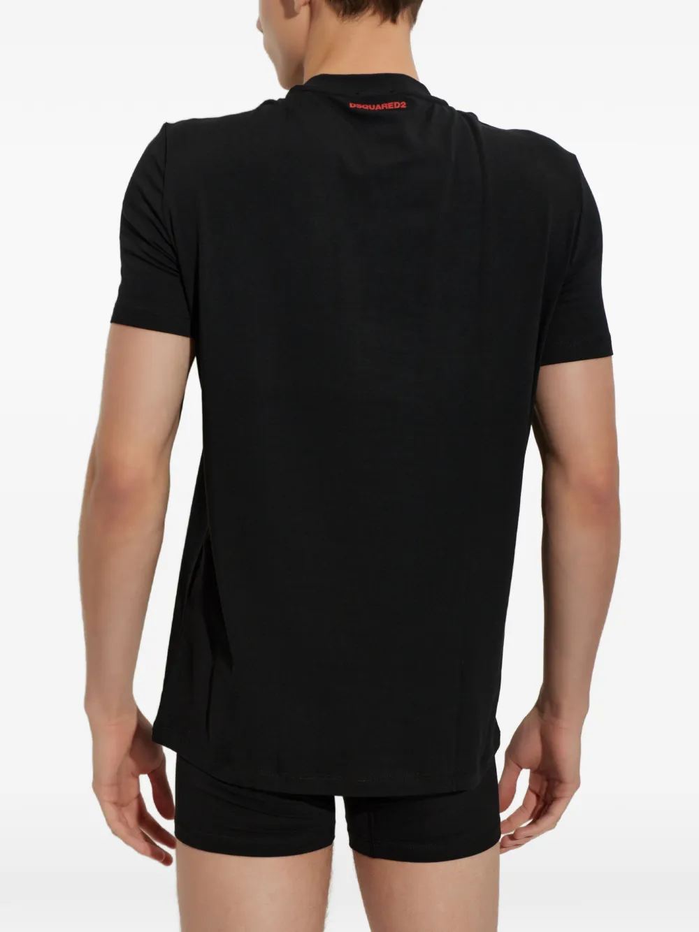 DSQUARED2 logo-print V-neck T-shirt Zwart